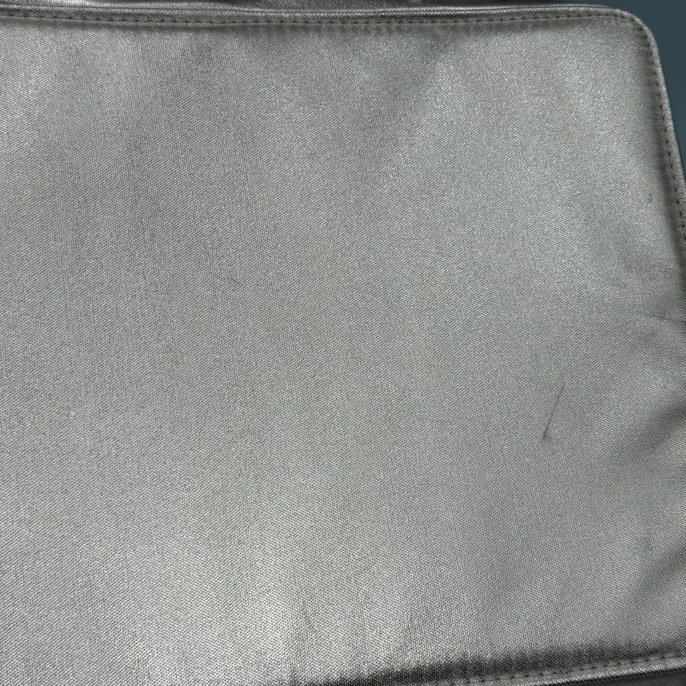 Lancome Metallic Champagne Rose Gold  Embossed Cosmetic Makeup Bag‎ Vanity Case